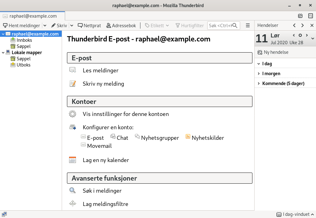 Thunderbird e-post programvare